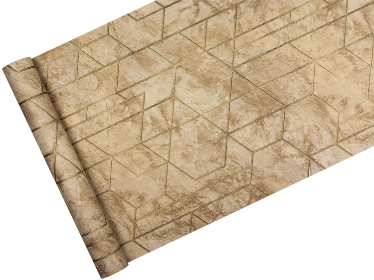 tapeta WL2502 złota geometria na marmurze