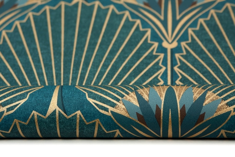 tapeta A54902 liście w stylu art deco