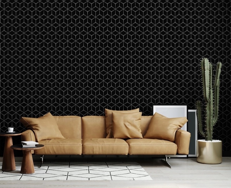 tapeta 178101 czarne sześciany w 3d