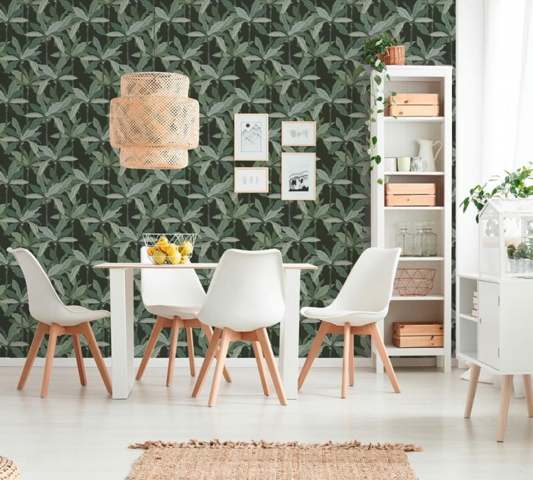 tapeta 37530-3 palmy na ciemnym tle