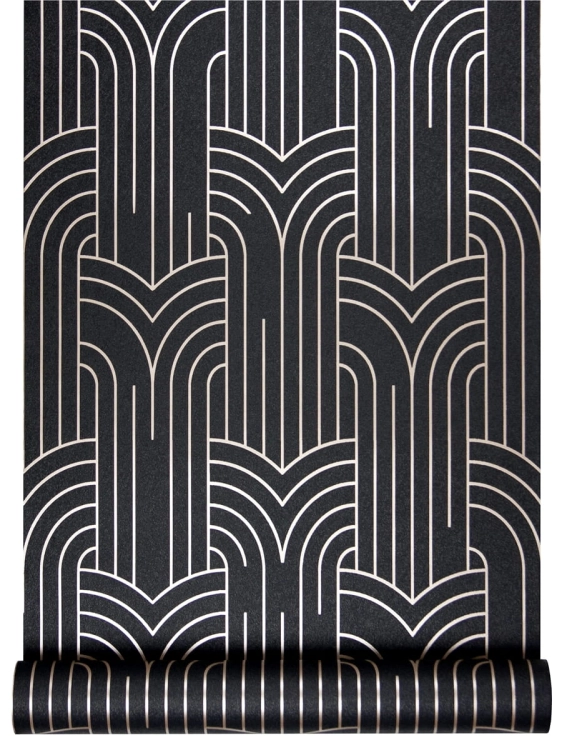 Tapeta M42119 Geometryczna w stylu Art Deco Czarna