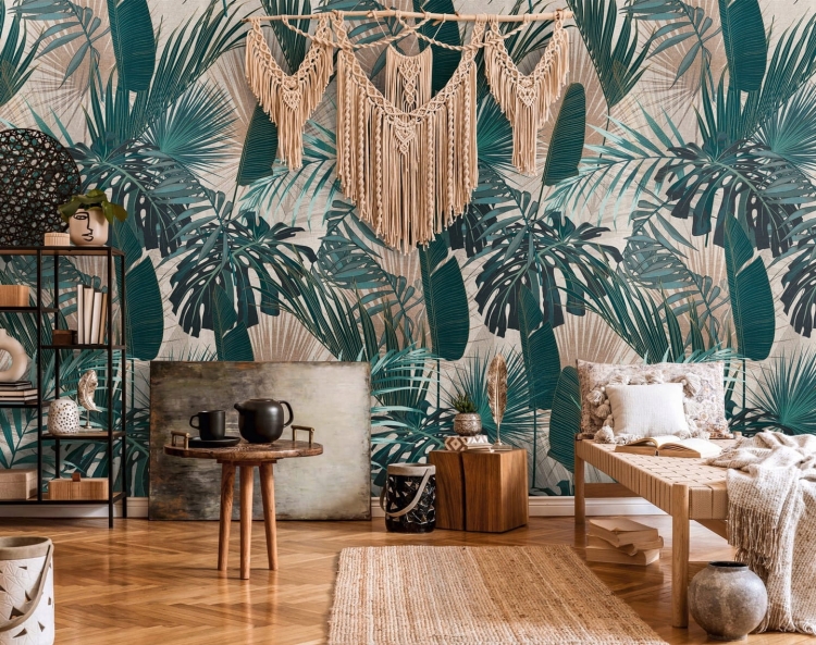 mural 39180-1 Liście Palma i Monstera Zielona