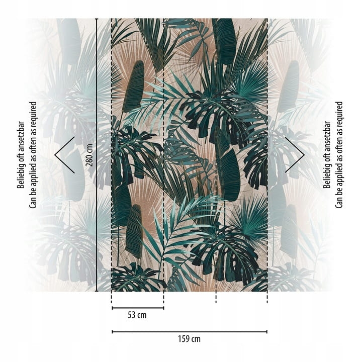 mural 39180-1 Liście Palma i Monstera Zielona