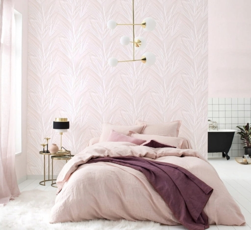 tapeta 654028 Liście Traw Różowa