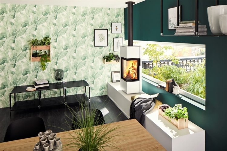 tapeta 31650 zielone liście bananowców