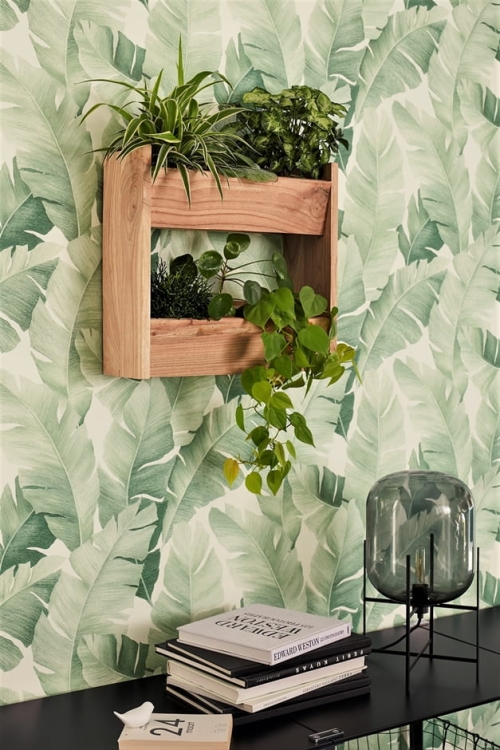tapeta 31650 zielone liście bananowców