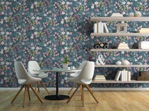 Tapeta skandynawska 573701 w rośliny liście maliny