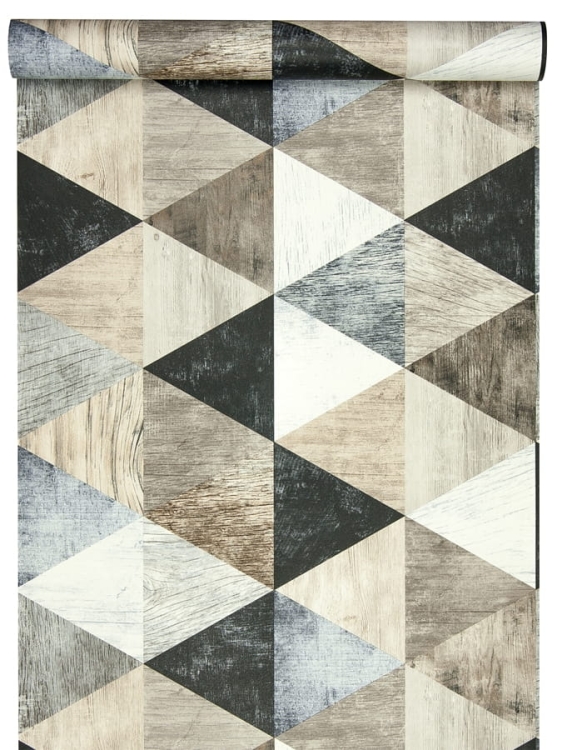 tapeta 638660 w drewniane trójkąty