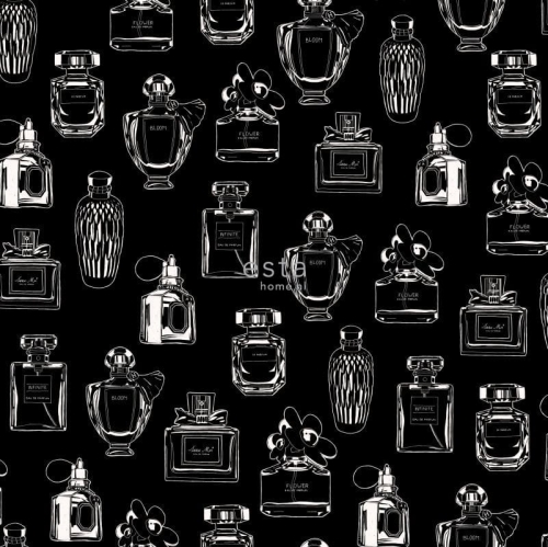 FAB 128827 tapety ścienne perfume bottles black and white