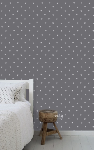 FAB 128832 tapety ścienne hearts dark grey