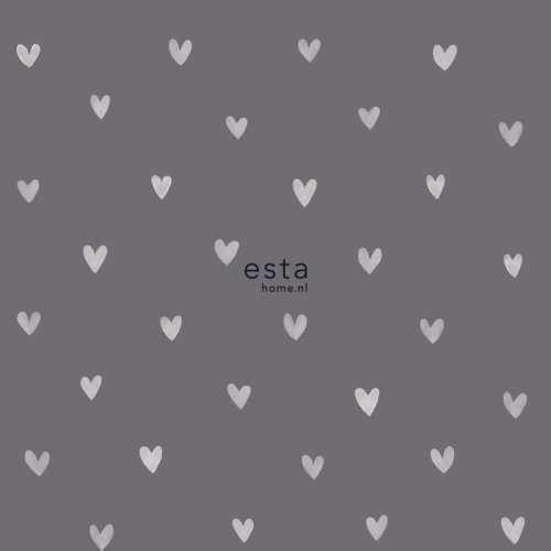 FAB 128832 tapety ścienne hearts dark grey