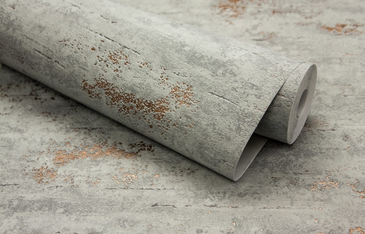 tapeta GT1201 szary beton z miedzią