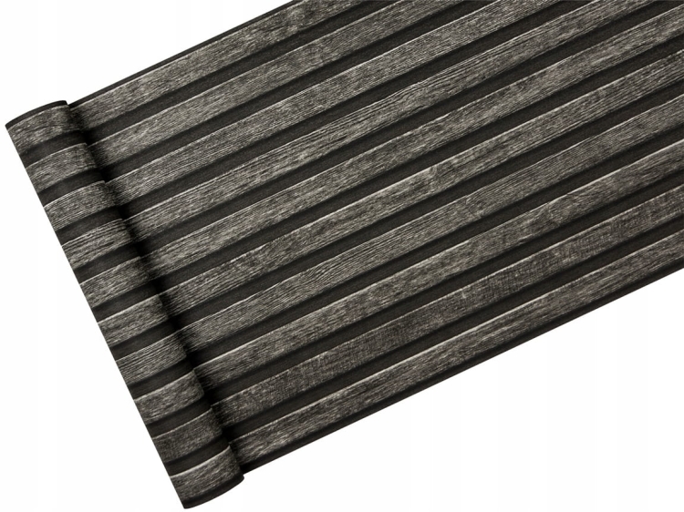 Tapeta zmywalna imitująca CZARNE lamele lamelki 3D 39109-4