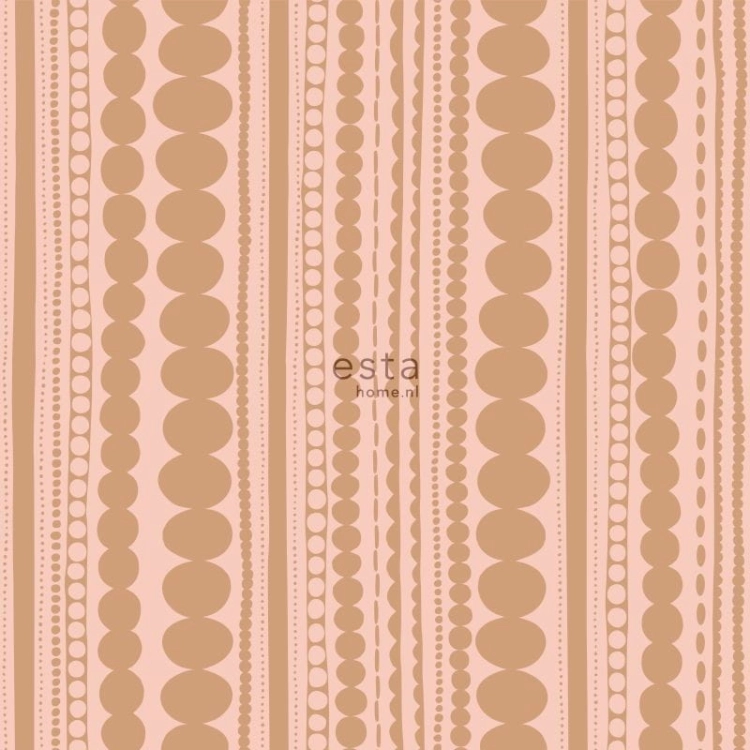 FAB 128823 tapety ścienne beads peach pink en shiny copper