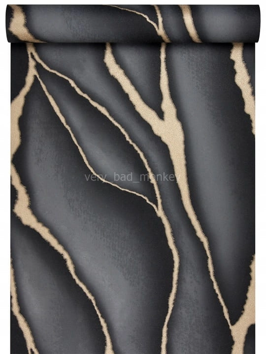 Tapeta 10345-15 Elle Decoration Czarny Kamień + Złoto