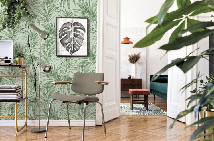 tapeta 6803-60 w zielone liście palmy