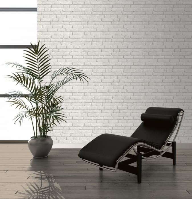 tapety ścienne J30309 biała cegła, biały mur
