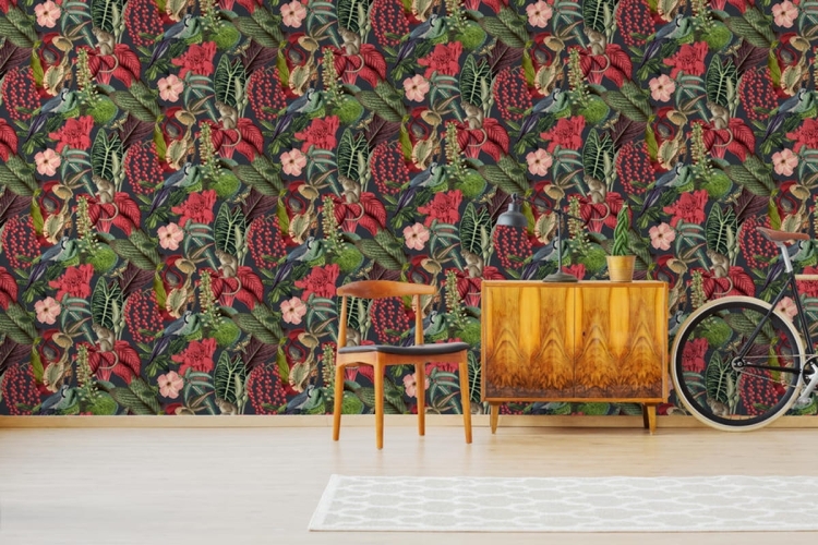 tapeta JF2201 surrealistyczna ilustracja z hibiskusem