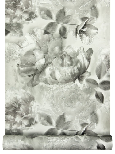 tapeta 328897/A25809 szara róża z brokatem