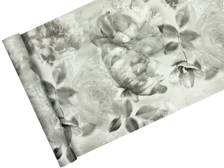 tapeta 328897/A25809 szara róża z brokatem