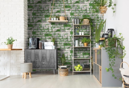 tapeta L56804 stary mur porośnięty mchem