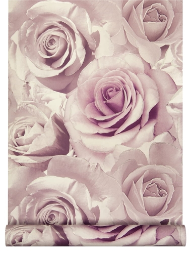 tapeta J28726 fioletowa róża z brokatem