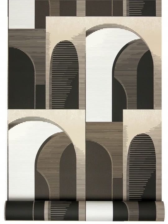Tapeta Winylowa A63301 Geometryczna w modne Czarne Łuki