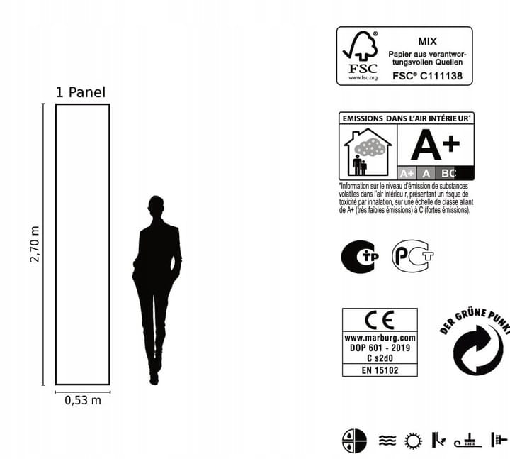 Tapeta Mural 96452 panoramiczna Marburg Kwiaty 159 x 280 cm