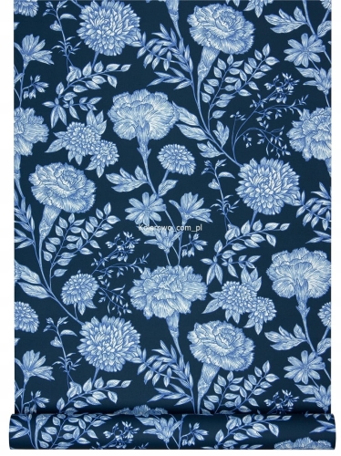 Tapeta 865004 w Kwiaty niebieska winylowa na flizelinie