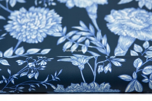 Tapeta 865004 w Kwiaty niebieska winylowa na flizelinie