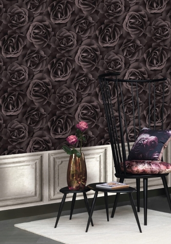 Tapeta 525618 Winylowa Efektowne Ciemne Róże Duża Róża