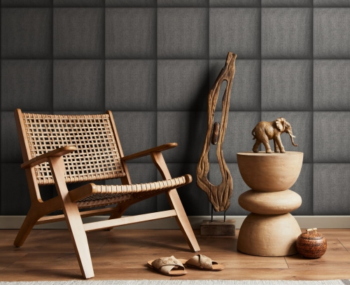 tapeta 180201 pikowana tkanina - szara poducha