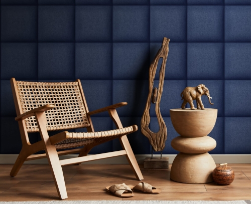 tapeta 180202 pikowana tkanina - niebieska poducha