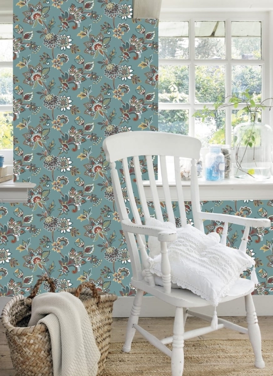 tapeta 466713 turkusowy skandynawski wzór