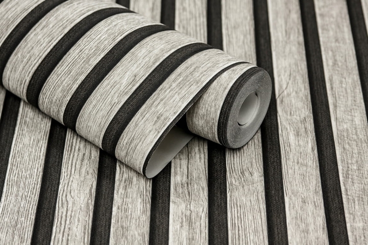 Tapeta zmywalna imitująca SZARE lamele lamelki 3D 39109-2