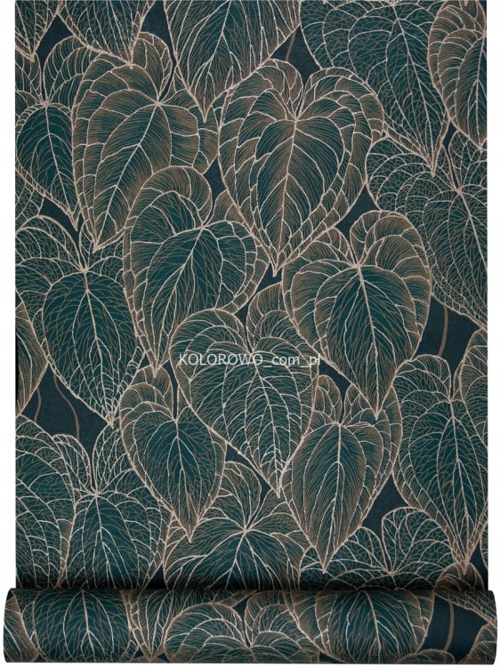 TAPETA-ZIELONE-ZLOTE-LISCIE-NA-CIEMNYM-TLE-EFEKT-3D-FLIZELINA-EAN-GTIN-4051315667934.jpg