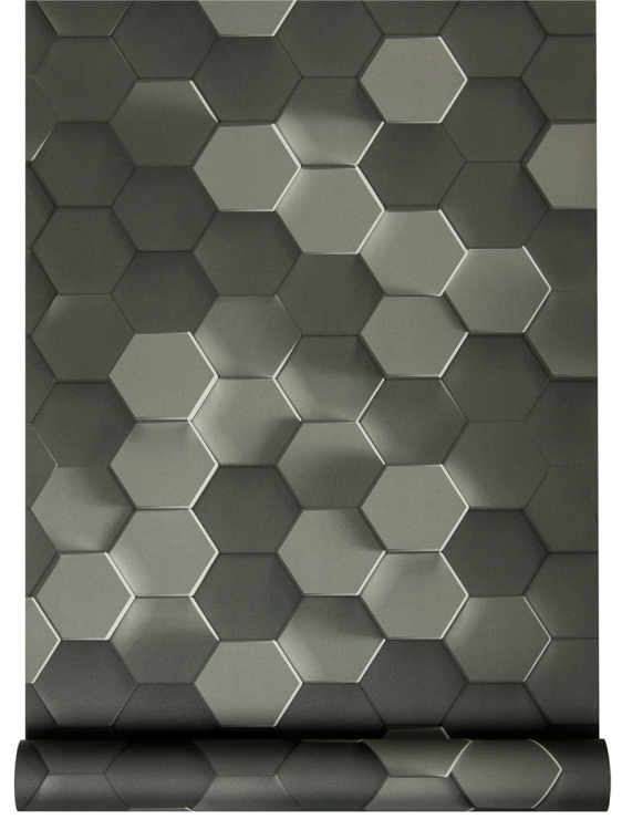 tapeta 38723-3 antracytowe heksagony