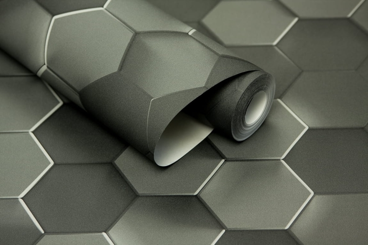 tapeta 38723-3 antracytowe heksagony