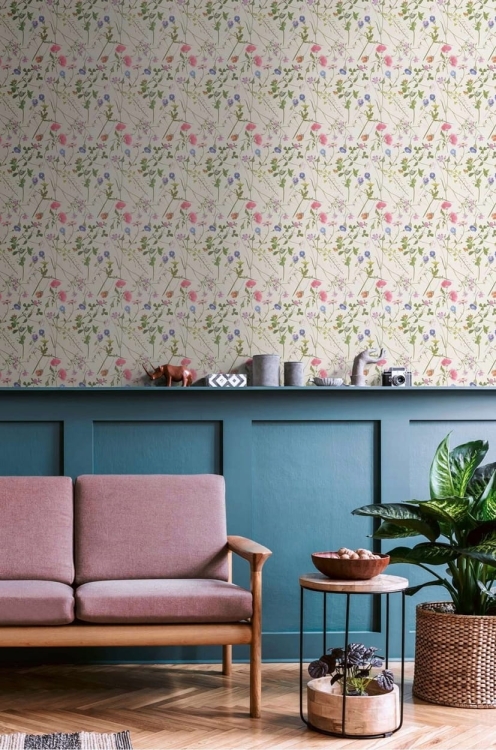 tapeta 38901-2 Botaniczna Zioła i Kwiaty w stylu Scandi
