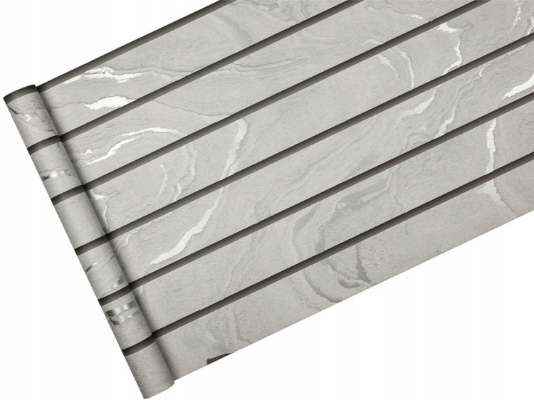 tapeta 193502 w PIONOWE PANELE lamele jasnoszary i srebro