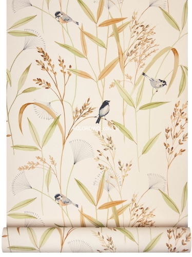 Tapeta-romantyczna-TRZCINy-ptaki-ziola-na-bezu-winyl-na-flizelinie-Stan-opakowania-oryginalne.jpg