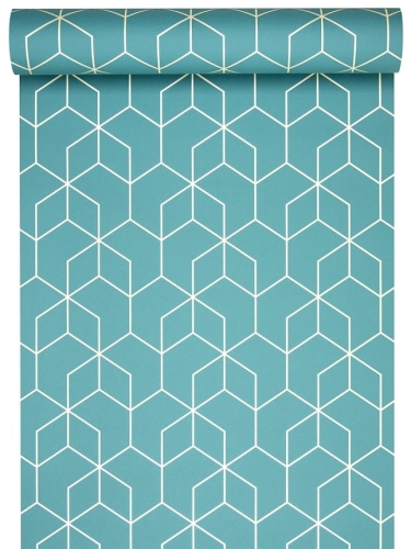 tapeta 6743-20 wzór geometryczny kolor morski