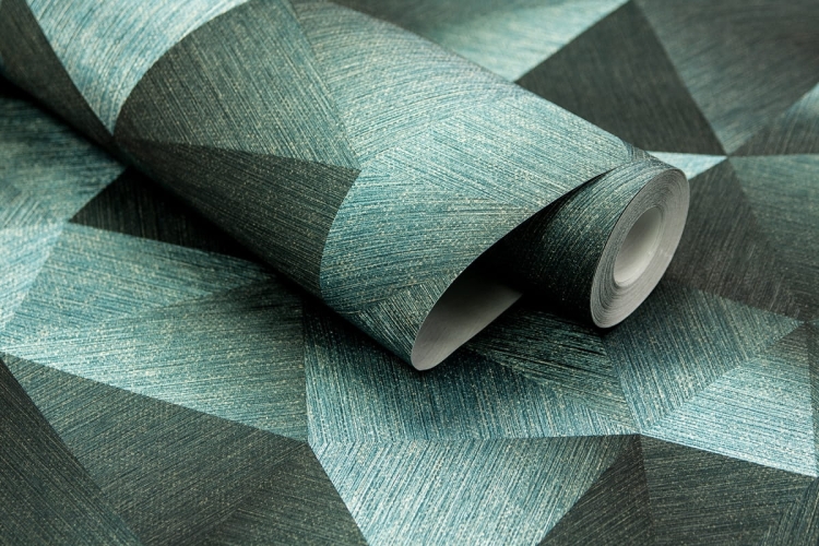 tapeta 10216-19 turkusowa geometria 3d