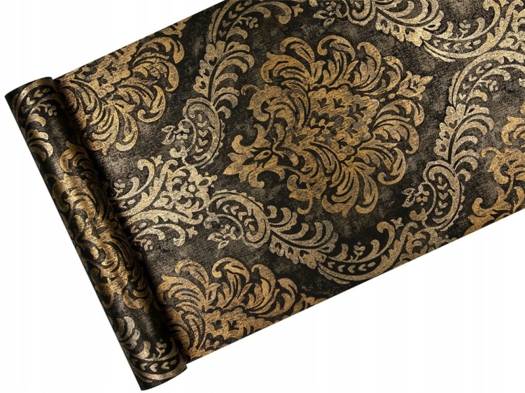 tapeta 39112-3 Efektowny ORNAMENT Czarny ze Złotem