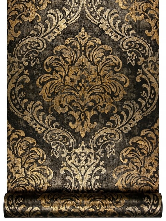tapeta 39112-3 Efektowny ORNAMENT Czarny ze Złotem