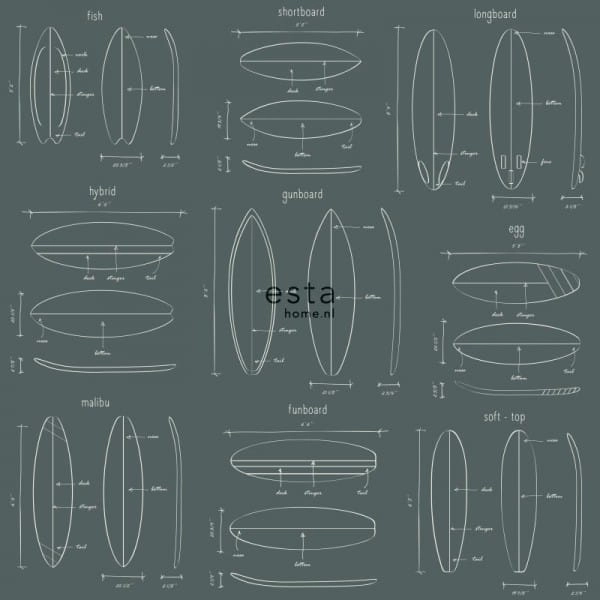 tapeta 148-128870 rysunki techniczne desek surfingowych