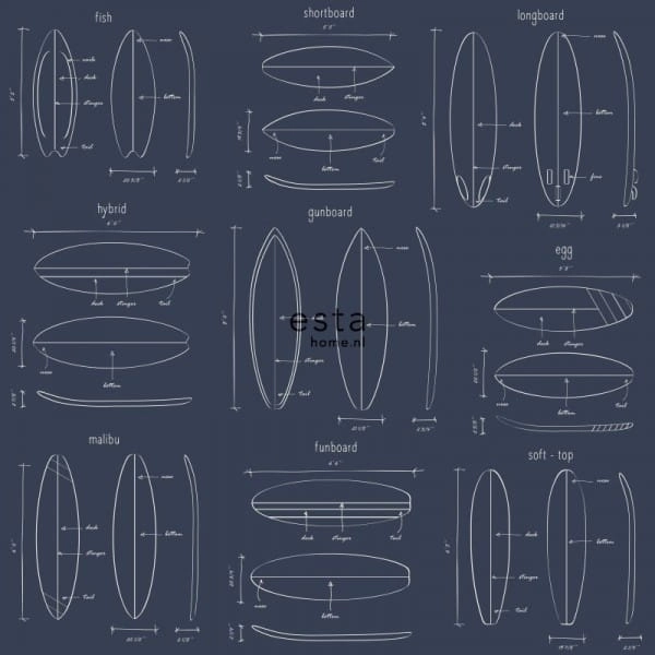 tapeta 148-128871 rysunki techniczne desek surfingowych