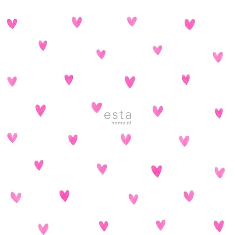 FAB 138866 tapety ścienne hearts fuchsia pink