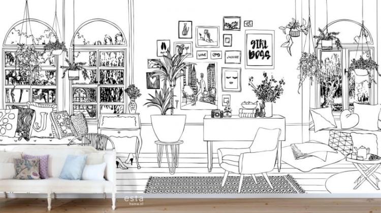 FAB 158812 mural ścienny living room forest view