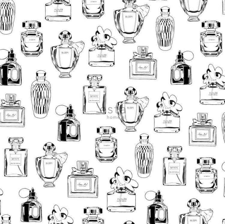 FAB 138855 tapety ścienne perfume bottles black and white